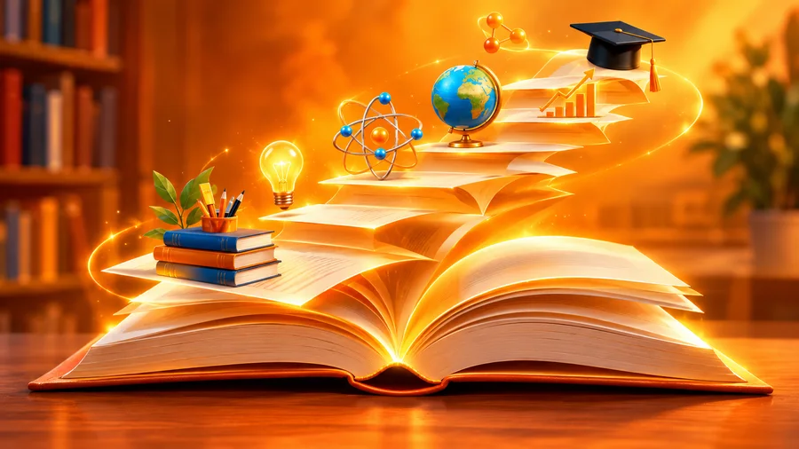 Livre ouvert d ou sortent les etapes du cours