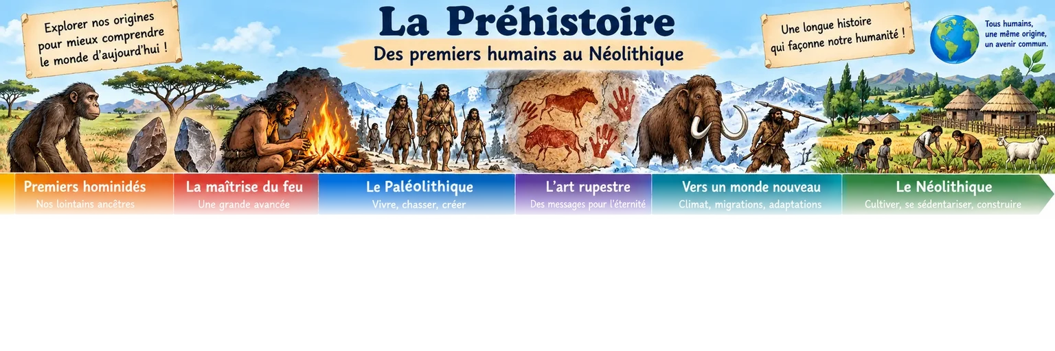 Aperçu partiel de la Préhistoire, estompé avant les repères
