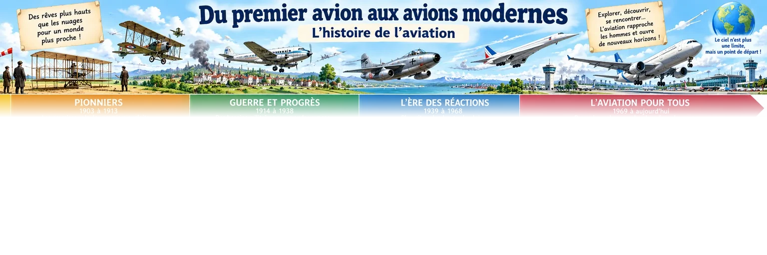 Aperçu partiel de l’histoire de l’aviation, estompé avant les repères