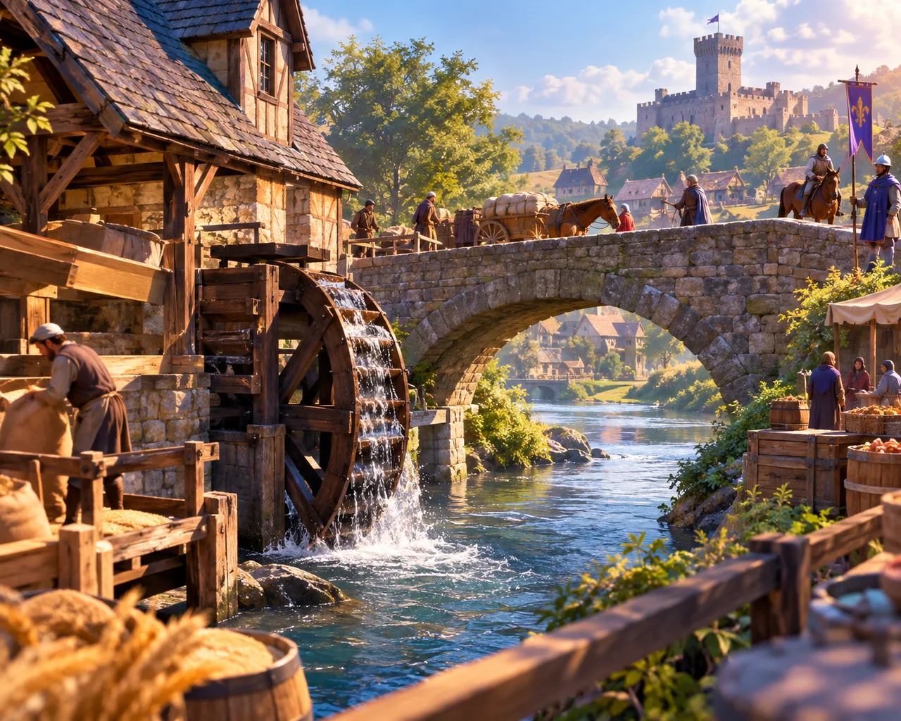 Illustration de la story « Le moulin et le pont »